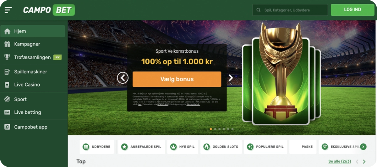 CampoBet - Få 1.000 kr. i odds bonus